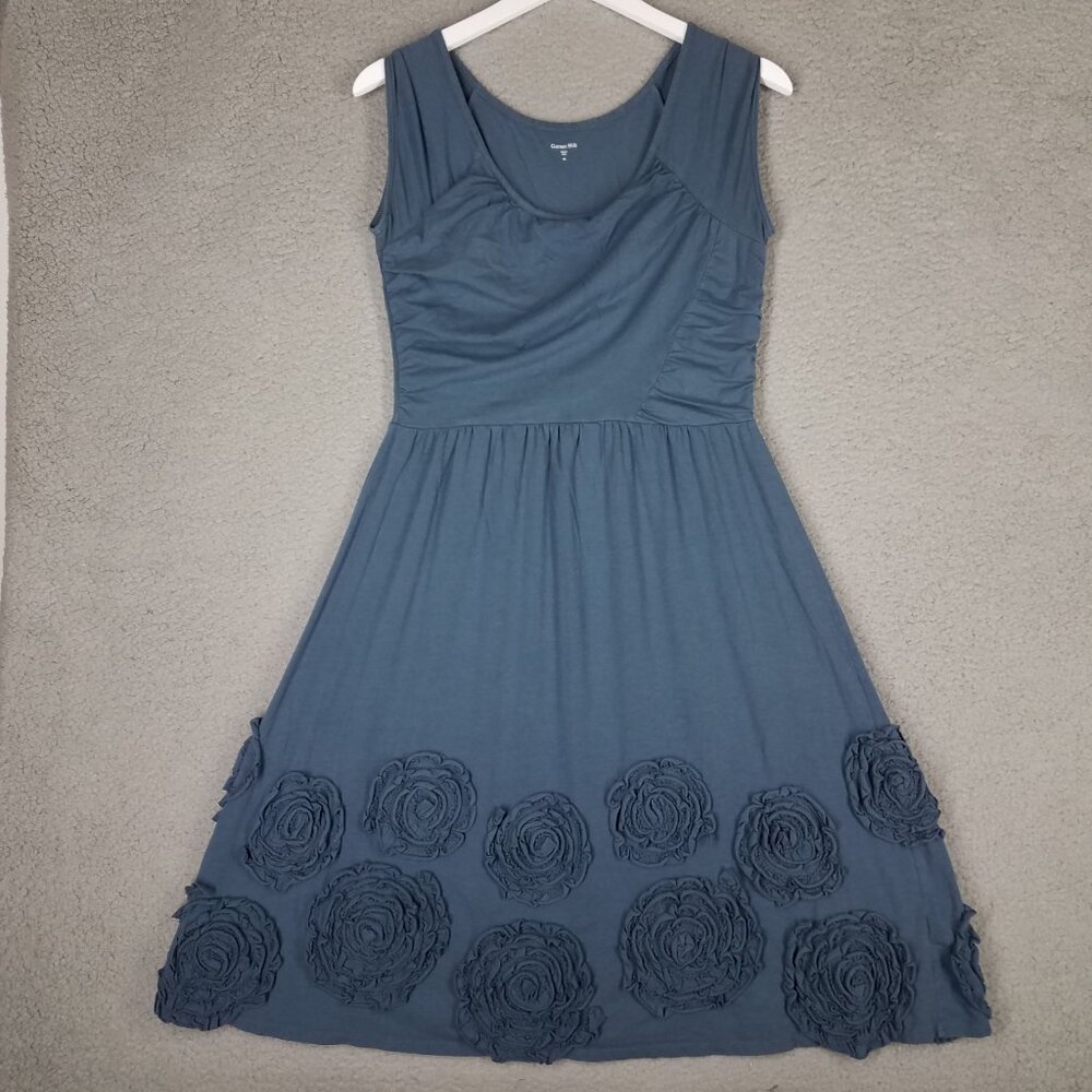 Garnet Hill Dress Women's 4 Rosette Floral Jersey Knit Casual Stretch Summer